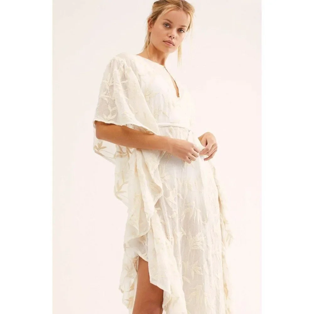 NEW JEN’S PIRATE BOOTY Sz XS/S COTE D’AZURE EMBROIDERED KIMONO KAFTAN